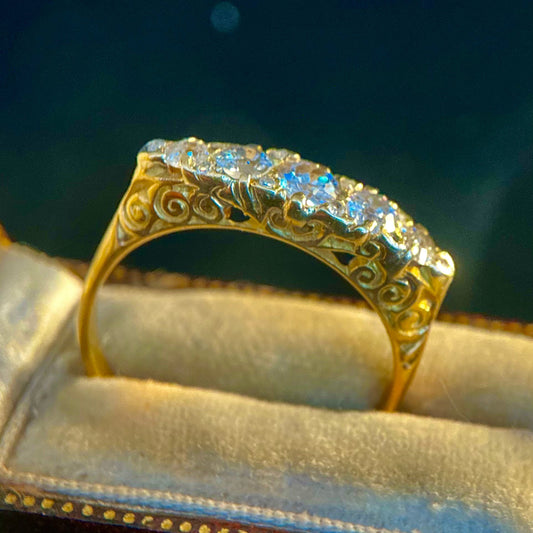 Victorian elegant old cut diamond ring