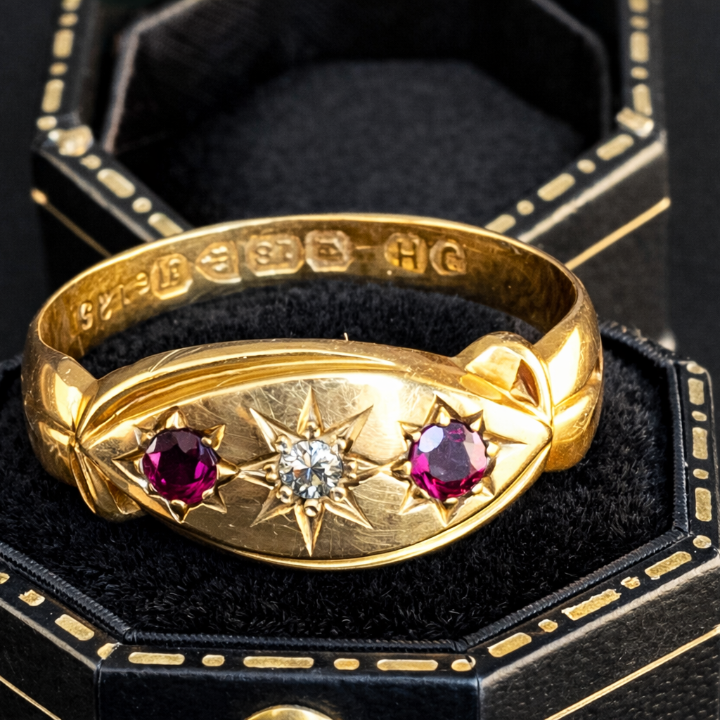 Victorian 18ct ruby and diamond ring