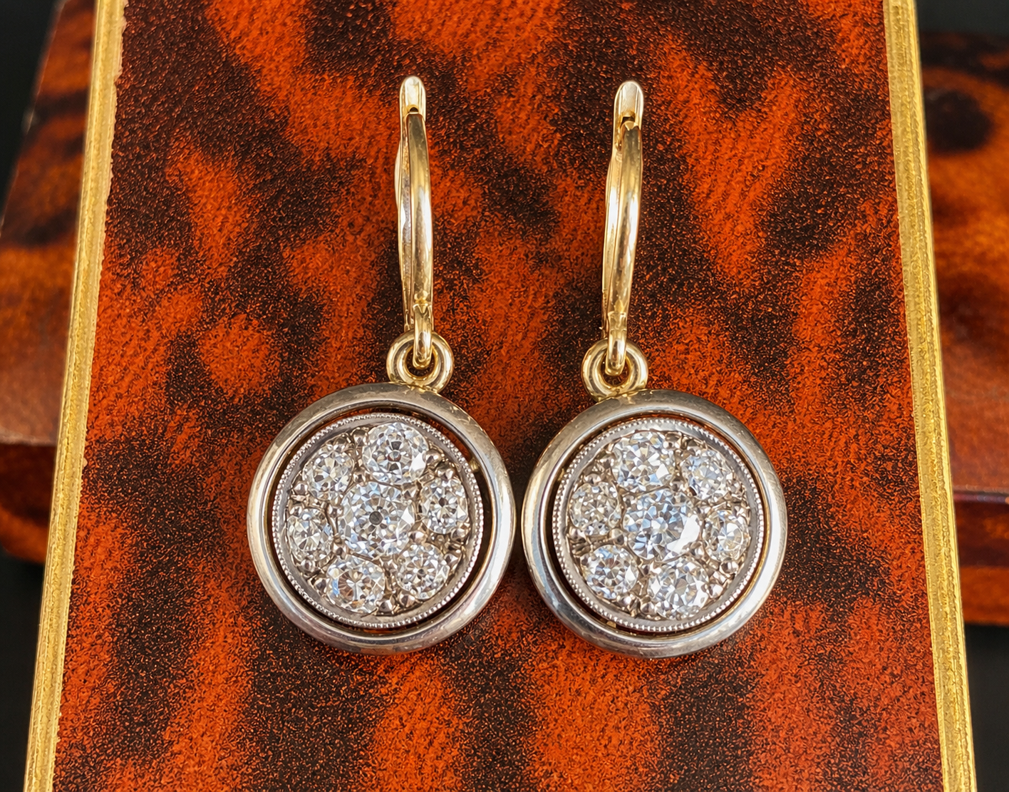 Vintage diamond drop earrings