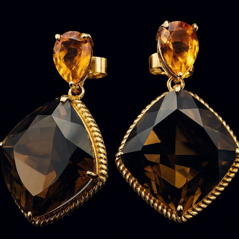 Vintage 1980's warm tone 18ct Gold earrings