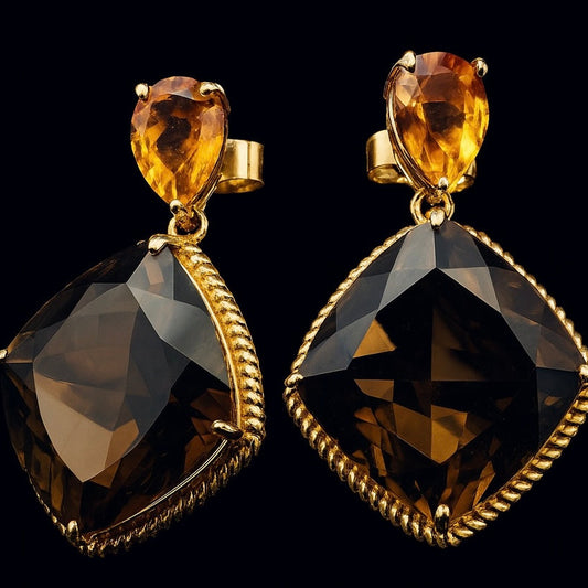Vintage 1980's warm tone 18ct Gold earrings