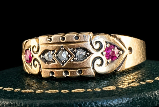 Victorian 15ct diamond and ruby ring