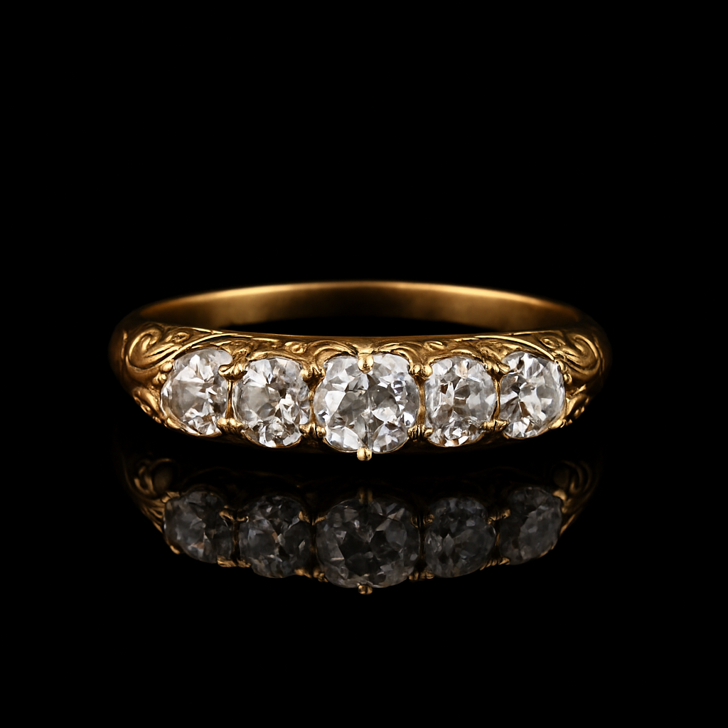 Victorian elegant old cut diamond ring