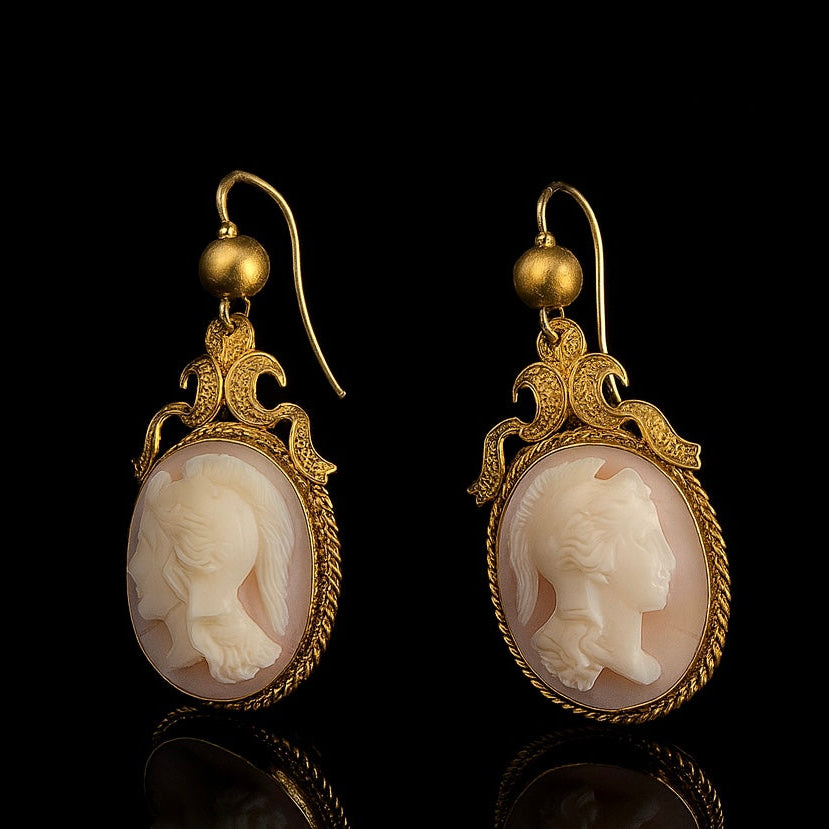 Beautifully composed Victorian Cameo Earrings