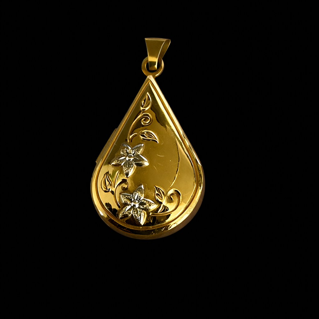Gold Pear shaped locket