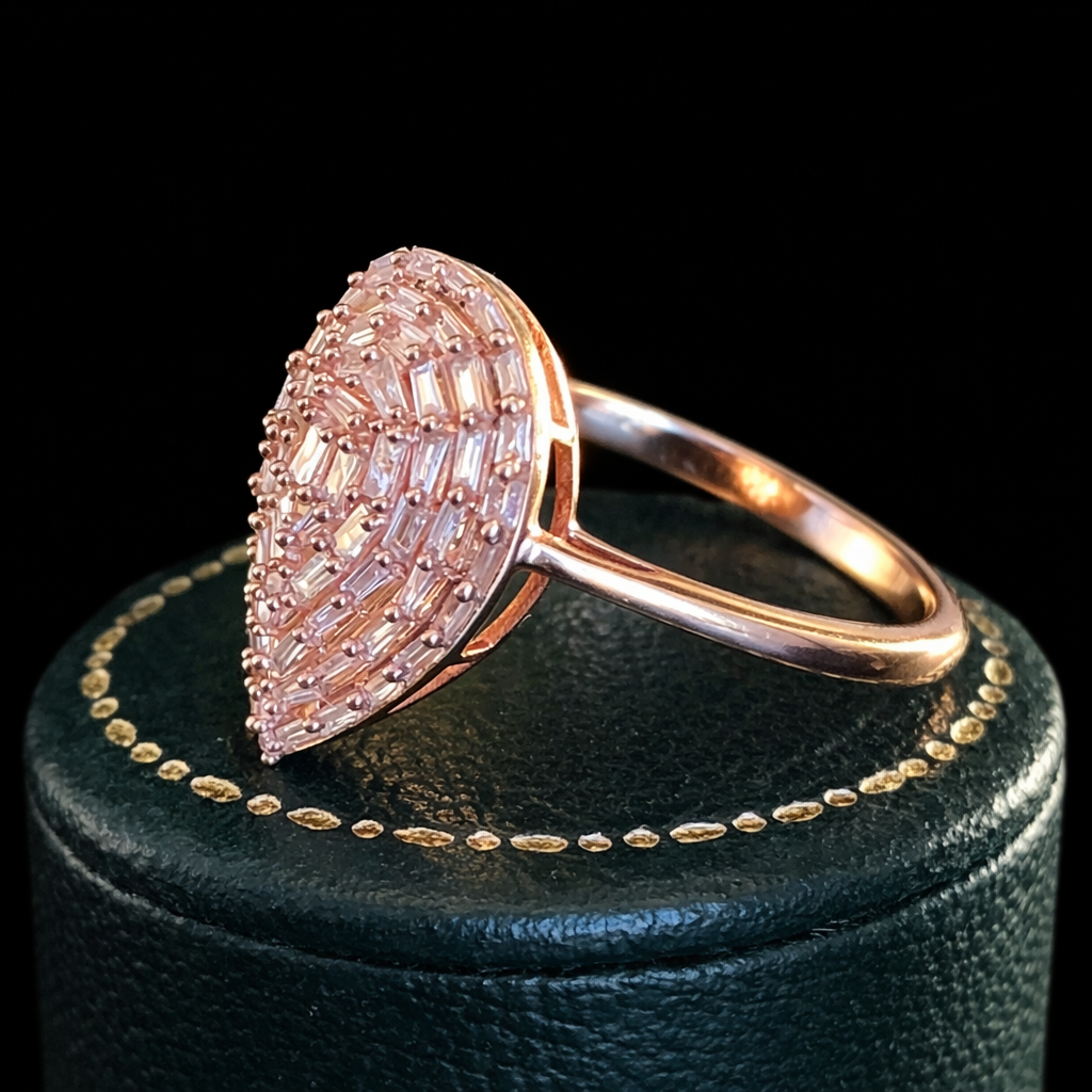 Teardrop shaped diamond ring