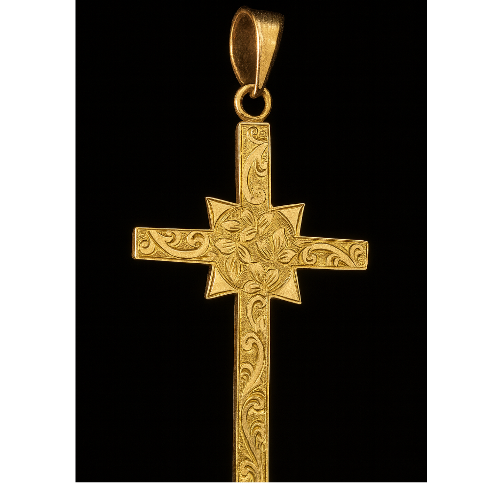 Gold cross pendant
