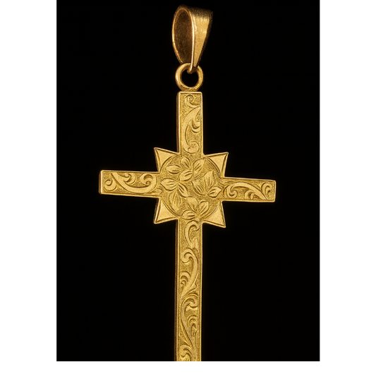 Gold cross pendant