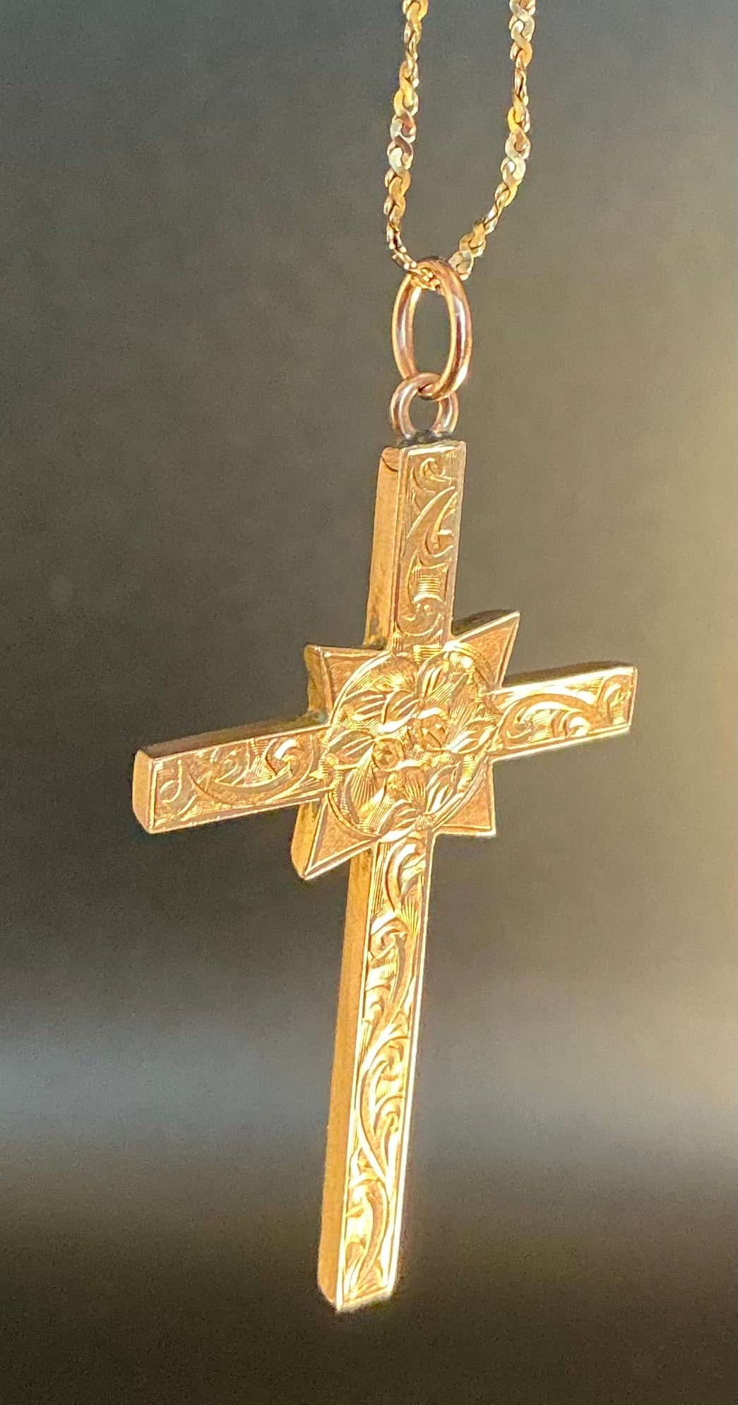 Gold cross pendant