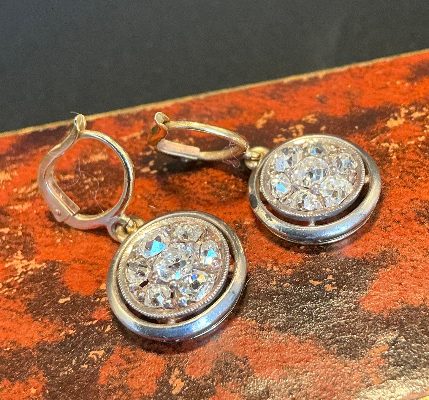Vintage diamond drop earrings