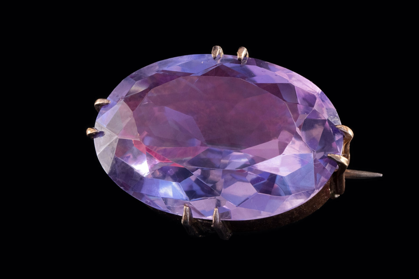 Large Vintage Amethyst Brooch