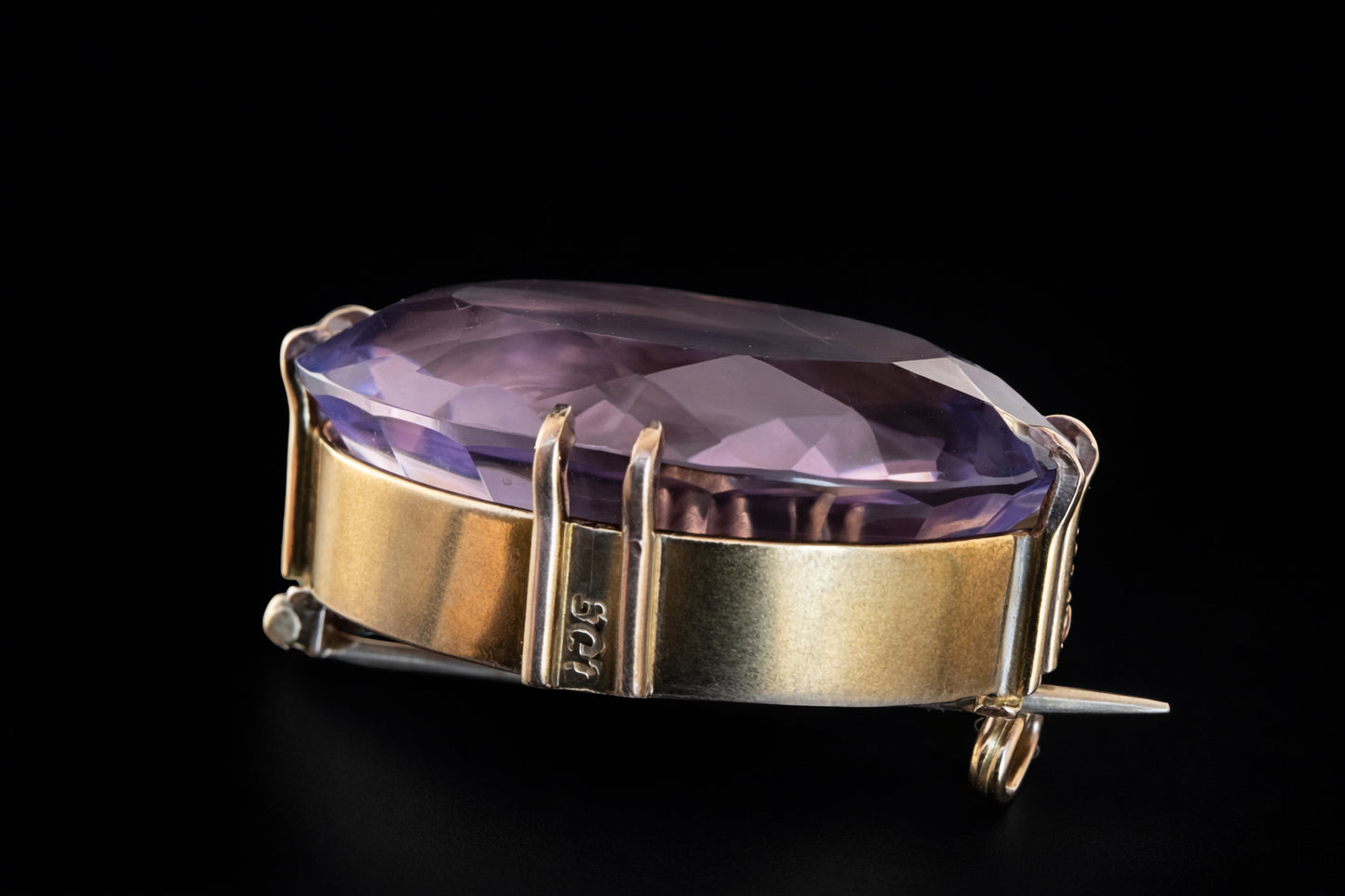 Large Vintage Amethyst Brooch